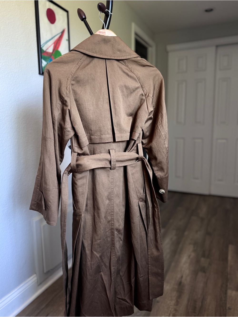 Vince Brown Single-Breasted Trench Coat - Picture 5 of 6